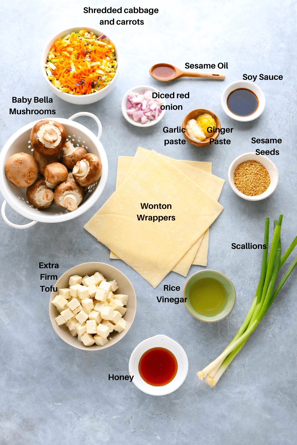 Veggie Egg Rolls with Tofu Ingredients