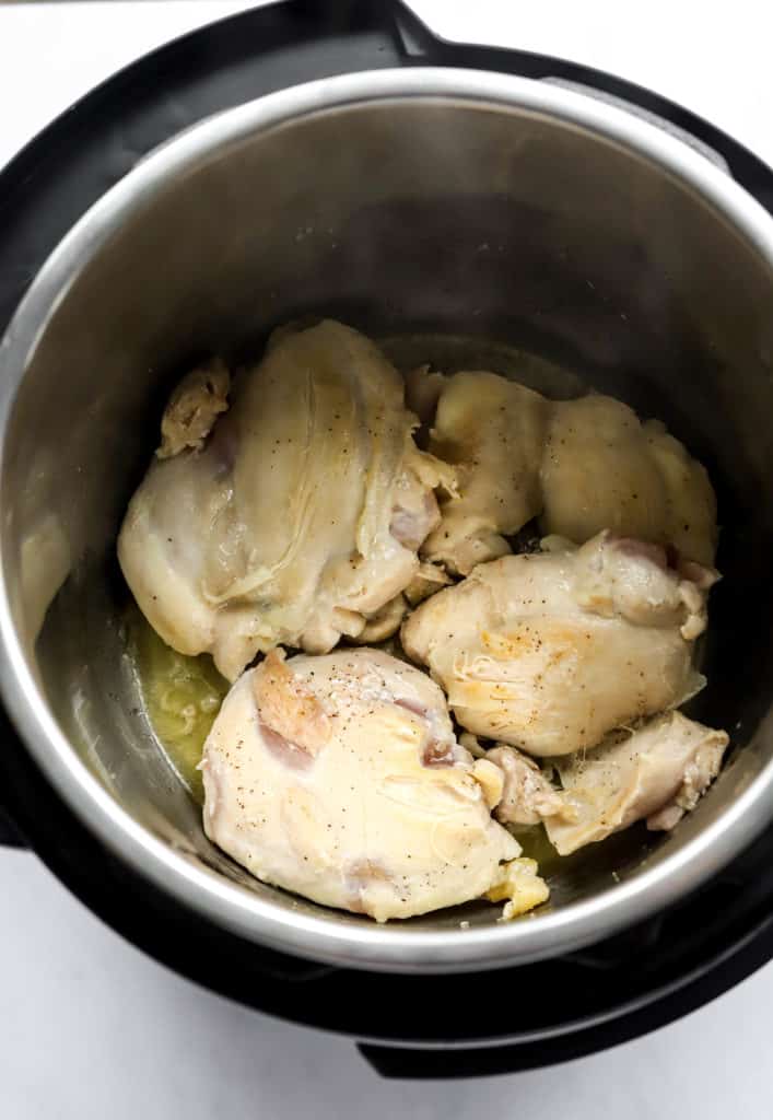 Chicken things cooking in an instant pot. 