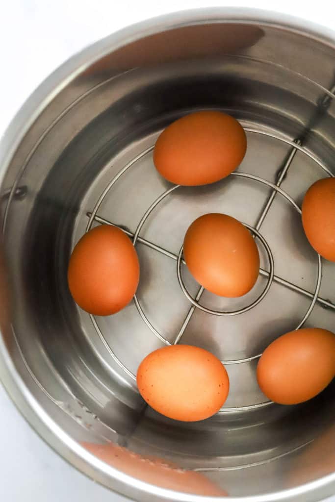 Whole brown eggs in the instant pot. 