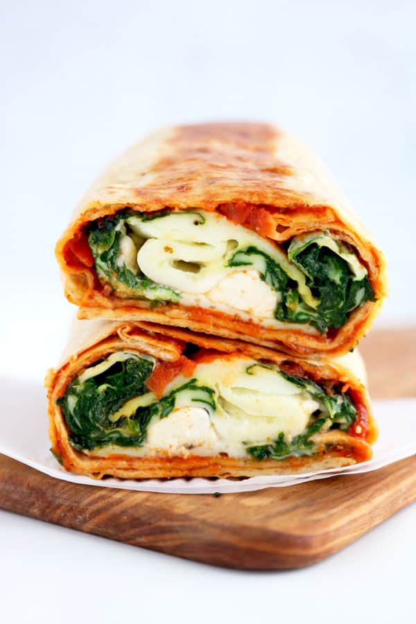 Homemade Spinach Feta Breakfast Wrap - Keto Wraps Recipes