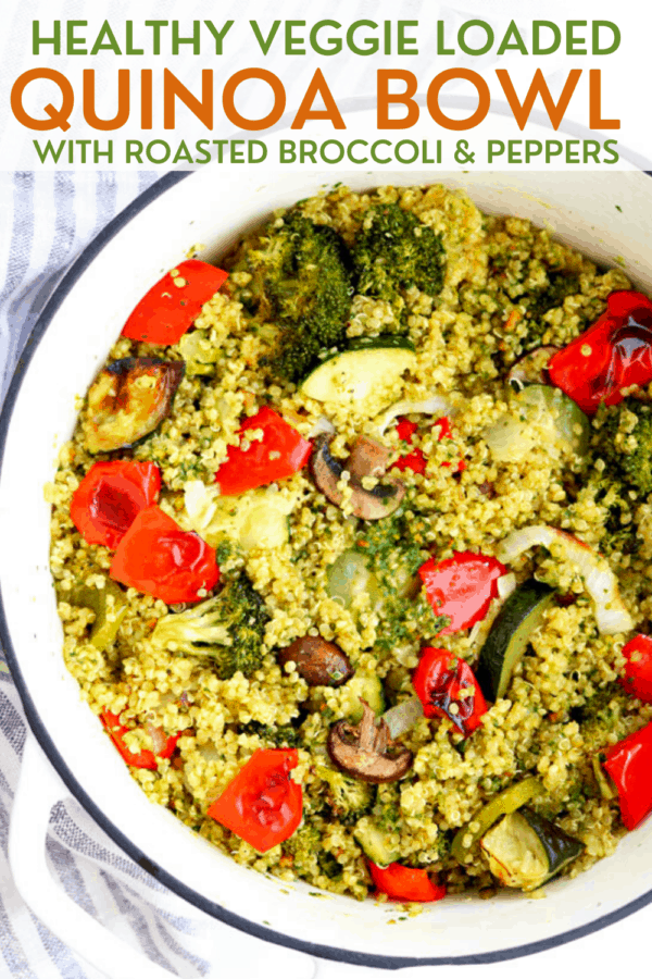 Pesto Quinoa with Roasted Vegetables - Pinch Me Good