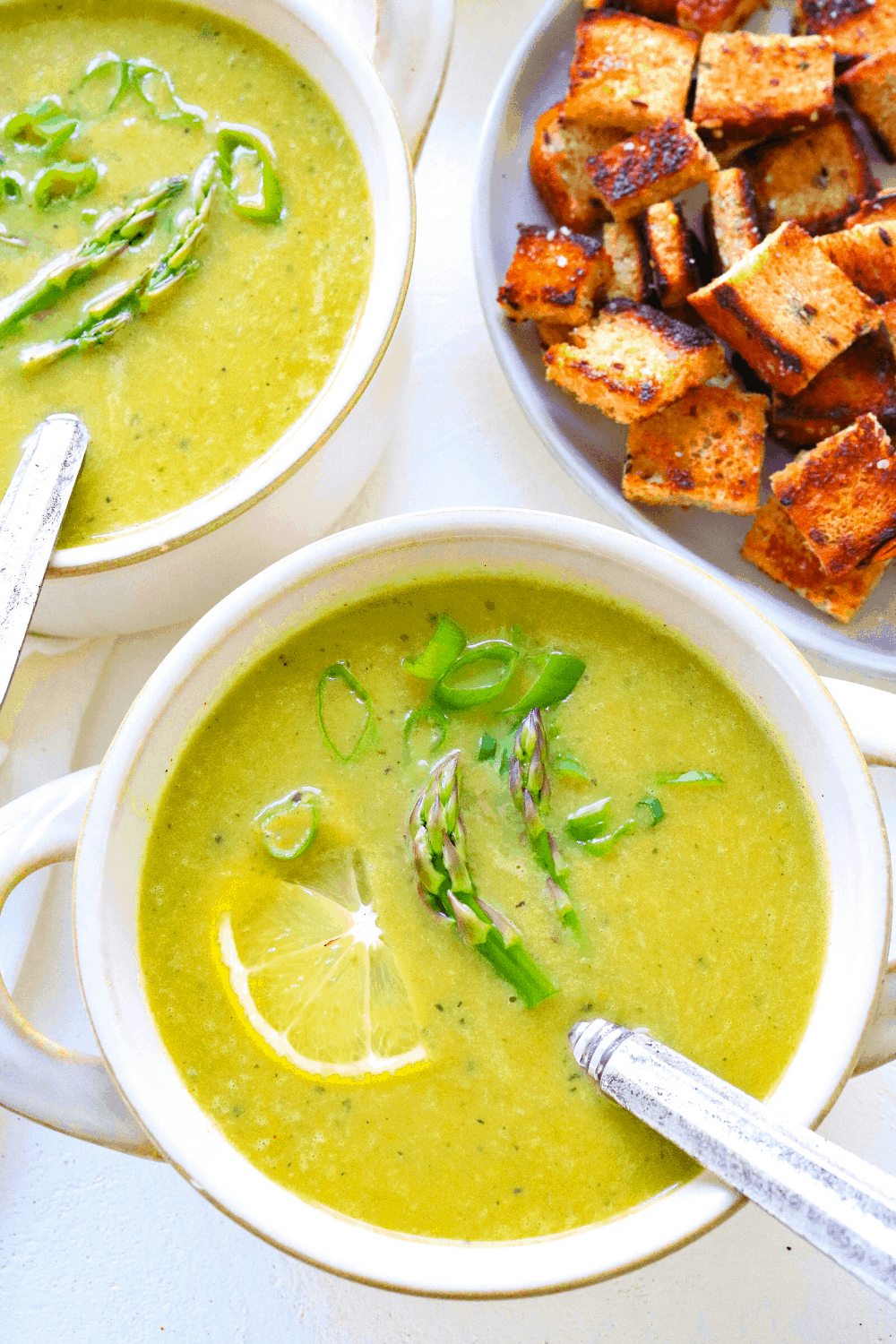Creamy Vegan Asparagus Soup - Pinch Me Good