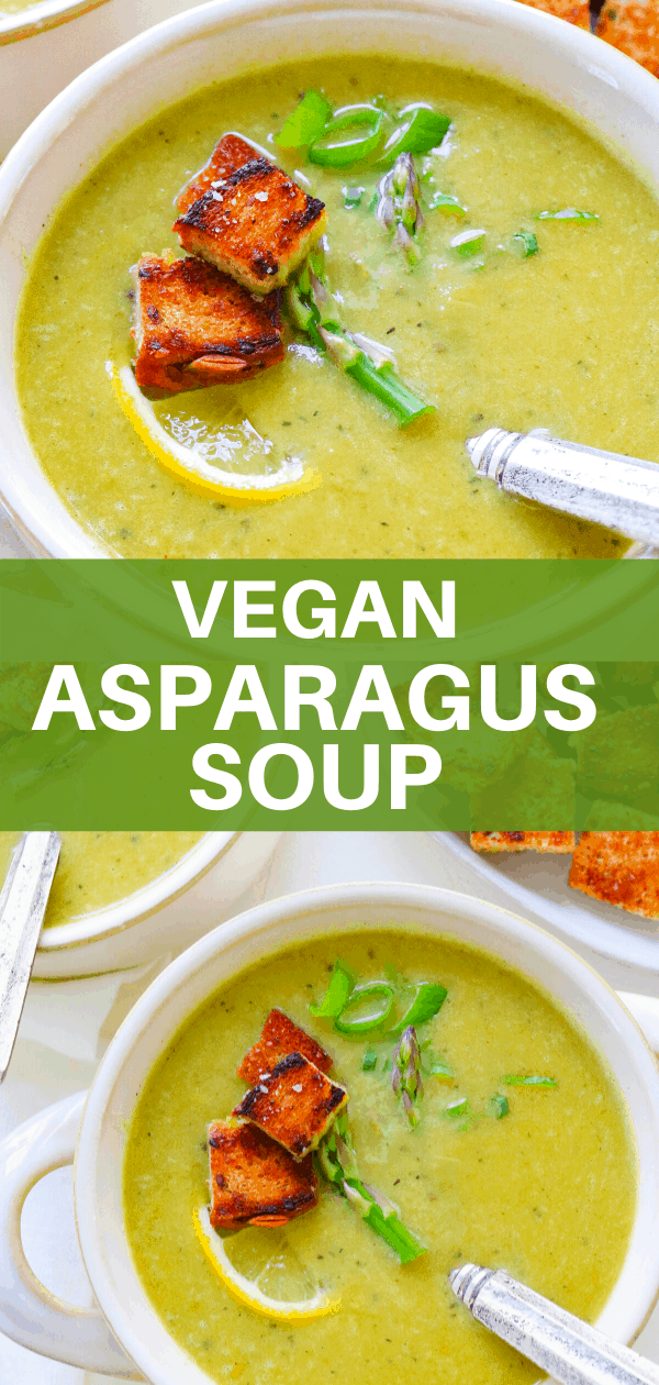 Creamy Vegan Asparagus Soup - Pinch Me Good