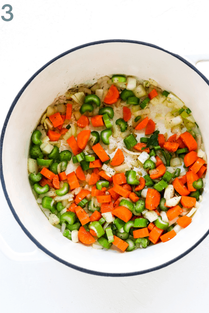 veggies in a white pot