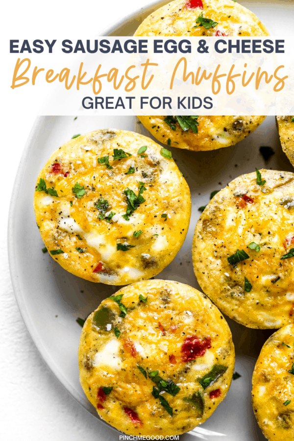 Sausage and Pepper Breakfast Egg Muffins - Pinch Me Good