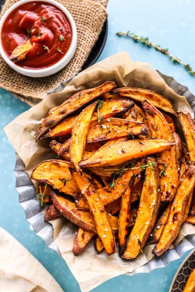 Crispy Sweet Potato Wedges - Air Fryer Recipe - Pinch Me Good