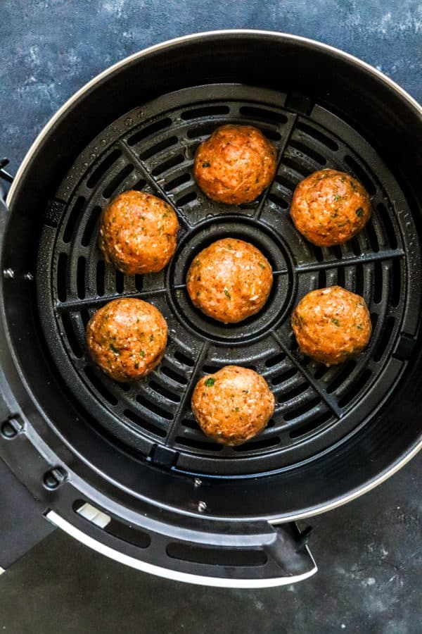 10 Minute Healthy Turkey Meatballs Air Fryer Recipe Pinch Me Good