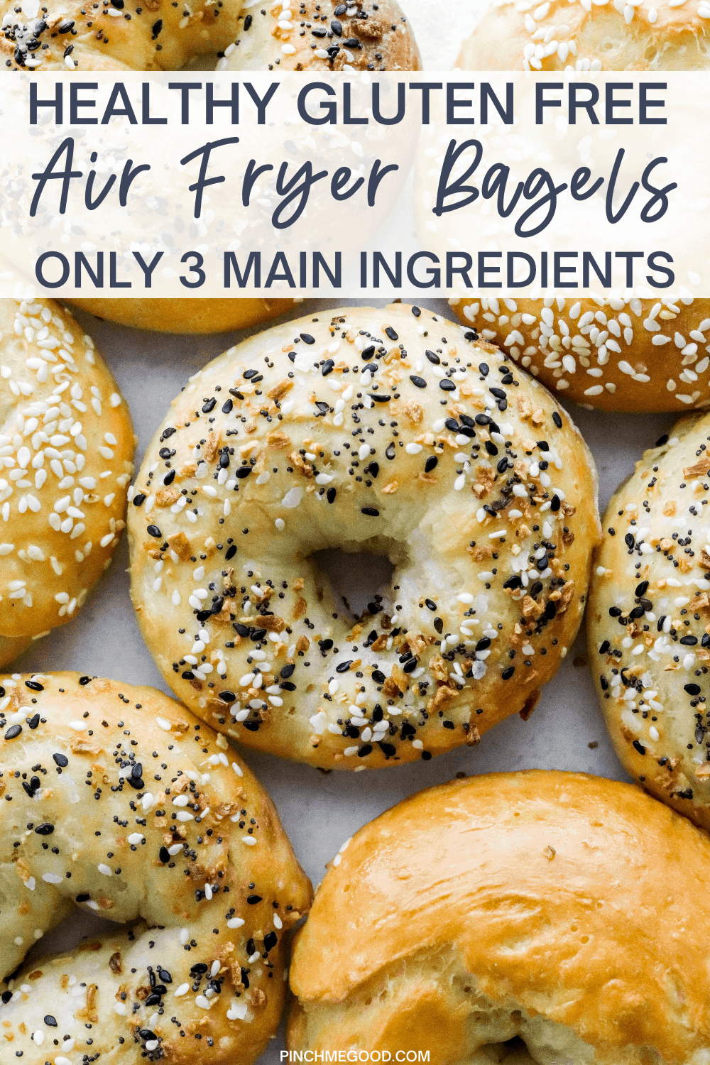 3 Ingredient Air Fryer Bagels with gluten free option Pinch Me Good