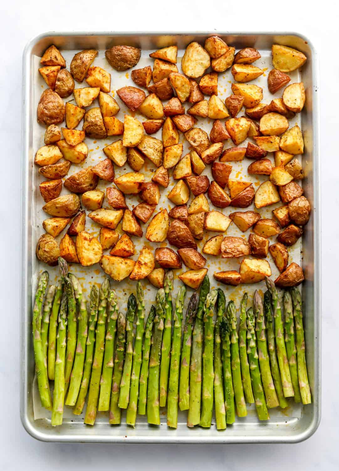 Crispy Oven Roasted Potatoes and Asparagus Paleo and Whole30 Pinch