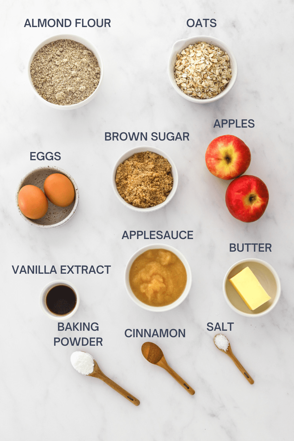 Healthy Apple Muffins Ingredients - with labels-2